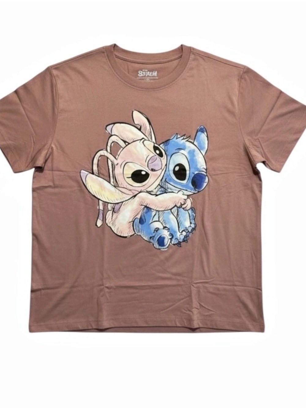 Disney Stitch & Angel Graphic Tee Brown & Blue Girls 2X